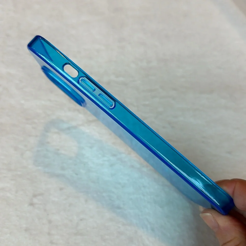 NWOT Felony Case iPhone 13 Pro Max Neon Blue Crystal Clear Phone Case